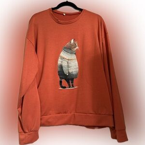 Adorable cat sweatshirt 2xl